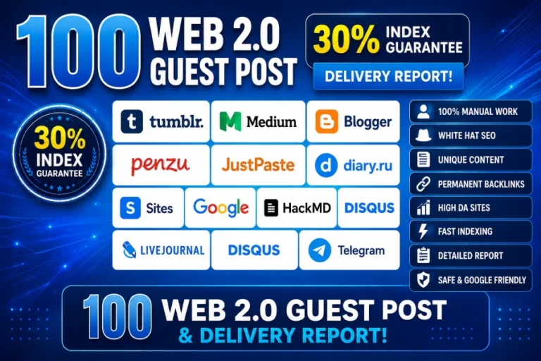 100 web2.0 guest post 30 index on Tumblr, Medium, Blogger, penzu plus more different sites